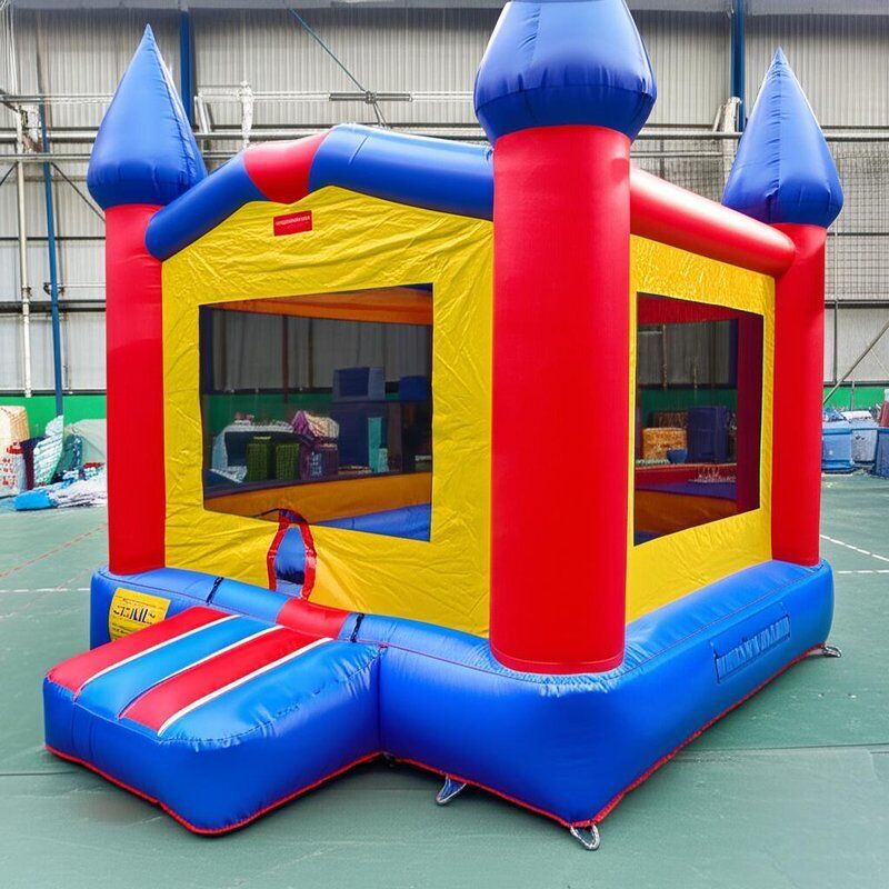 سبک وزن و قابل تاپیک برای حمل و نقل آسان قلعه های بادکنک رنگ های متعدد لوگو سفارشی می تواند چاپ شود آسان برای حمل و نگهداری